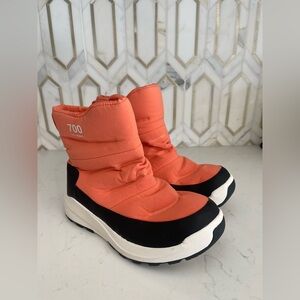 The North Face Winter Boots Women Orange Nuptse II Bootie 700 Dryvent Size 6